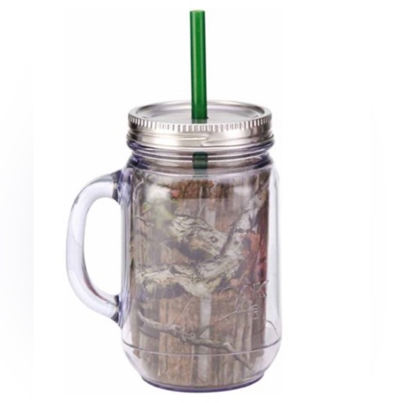 Mossy Oak Breakup Infinity 20 oz Double Wall Mason Jar with Handle - Picture 2 of 4